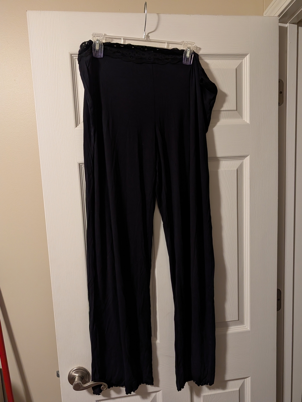 aerie Real Soft Black Wide-Leg Pajama Pants
